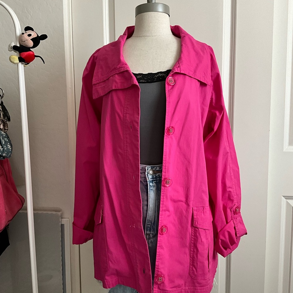 Vibrant Pink Trench Coat